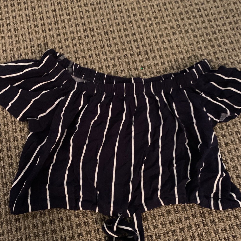 Off the shoulder striped top